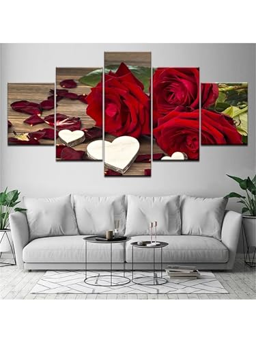 5D Diamond Painting 5 Teilig Groß XXL Rosenblüte Diamant Painting Bilder Basteln Erwachsene 50x25cm Diamond Art Malerei, DIY Voll Diamant Malerei Stickerei Kreuzstich für Room Decor Wohnwand N-5493 5D Diamond Painting 5 Teilig Groß XXL Rosenblüte Diamant Painting Bilder Basteln Erwachsene 50x25cm Diamond Art Malerei, DIY Voll Diamant Malerei Stickerei Kreuzstich für Room Decor Wohnwand N-5493 von Tinnoon