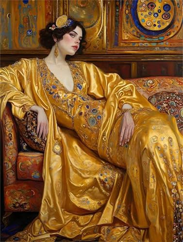 5D Diamond Painting Königin Klimt Diamant Painting Bilder, Voll Set Diamond Painting Erwachsene DIY Diamant Malerei Bilder Nach Zahlen für Kinder Mädchen Geschenke, Haus Wand Dekor 100x150cm k-175 von Tinnoon