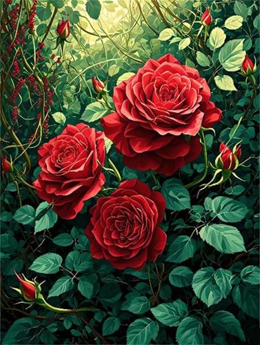 5D Diamond Painting Rosen Pflanzen Diamant Painting Bilder, Voll Set Diamond Painting Erwachsene DIY Diamant Malerei Bilder Kits Nach Zahlen für Kinder Mädchen Geschenke, Haus Wand Dekor 20x30cm k-277 5D Diamond Painting Rosen Pflanzen Diamant Painting Bilder, Voll Set Diamond Painting Erwachsene DIY Diamant Malerei Bilder Kits Nach Zahlen für Kinder Mädchen Geschenke, Haus Wand Dekor 20x30cm k-277 von Tinnoon