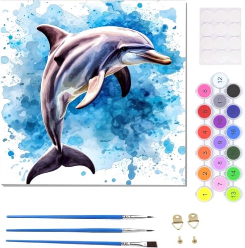 Delfin Aquarell Malen Nach Zahlen Erwachsene, Handgemalt Ölgemälde Leinwand Kits, Bastelset AnfäNger Knitterfreie Leinwand, Pinsels Und Acrylfarbe, Handgemalt öLgemäLde Kit Als Geschenk 70x70cm U-3322 Delfin Aquarell Malen Nach Zahlen Erwachsene, Handgemalt Ölgemälde Leinwand Kits, Bastelset AnfäNger Knitterfreie Leinwand, Pinsels Und Acrylfarbe, Handgemalt öLgemäLde Kit Als Geschenk 70x70cm U-3322 von Tinnoon