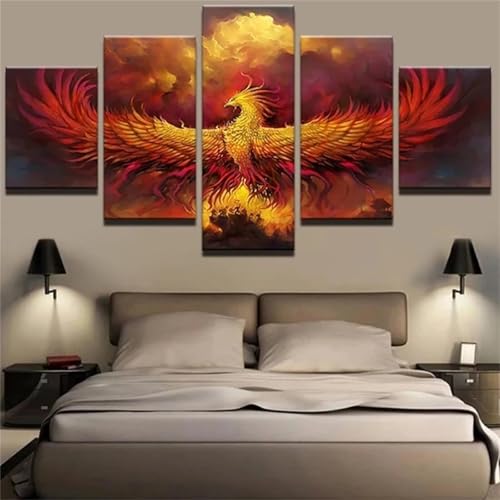 Diamond Painting 5 Teilig Groß XXL Feuer-Phönix Diamant Painting Bilder Basteln Erwachsene 300x150cm Diamond Art Painting, DIY Voll Diamant Malerei Stickerei Kreuzstich für Room Decor Wohnwand N-3570 Diamond Painting 5 Teilig Groß XXL Feuer-Phönix Diamant Painting Bilder Basteln Erwachsene 300x150cm Diamond Art Painting, DIY Voll Diamant Malerei Stickerei Kreuzstich für Room Decor Wohnwand N-3570 von Tinnoon