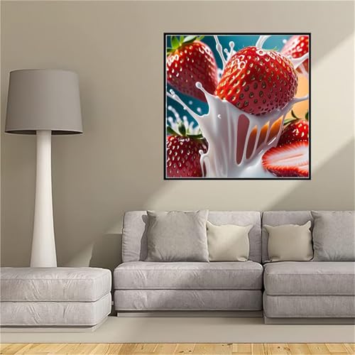 Erdbeeren Diamant Painting Bilder 5D Diamond Painting Kinder Voll Diamonds Bastelset Erwachsene Diamond Kunst Set für Anfänger Strass Stickerei für Weihnachten Home Wall Décor Geschenk 50x50cm -WK7 Erdbeeren Diamant Painting Bilder 5D Diamond Painting Kinder Voll Diamonds Bastelset Erwachsene Diamond Kunst Set für Anfänger Strass Stickerei für Weihnachten Home Wall Décor Geschenk 50x50cm -WK7 von Tinnoon