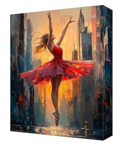Malen Nach Zahlen Ballett Mädchen Malen Nach Zahlen Kinder ab 7, DIY Set Erwachsene, mit 3- Pinseln und Acrylfarben, Kreatives für Erwachsene, Home Wand Deko Geschenke 20x30cm (Ohne Rahmen) T-19 von Tinnoon