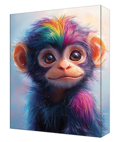 Malen Nach Zahlen Erwachsene Farbe Affe, Kinder DIY Handgemalt Ölgemälde Kit, Knitterfreie Leinwand, Pinsels Und Acrylfarbe, Basteln Erwachsene Kit, Kreativität Geschenk Heimdekoration 50x65cm T-33 Malen Nach Zahlen Erwachsene Farbe Affe, Kinder DIY Handgemalt Ölgemälde Kit, Knitterfreie Leinwand, Pinsels Und Acrylfarbe, Basteln Erwachsene Kit, Kreativität Geschenk Heimdekoration 50x65cm T-33 von Tinnoon
