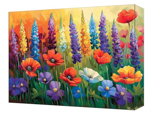 Malen Nach Zahlen Erwachsene Farbe Blume, Kinder DIY Handgemalt Ölgemälde Kit, Knitterfreie Leinwand, Pinsels Und Acrylfarbe, Basteln Erwachsene Kit, Kreativität Geschenk Heimdekoration 30x40cm T-62 von Tinnoon
