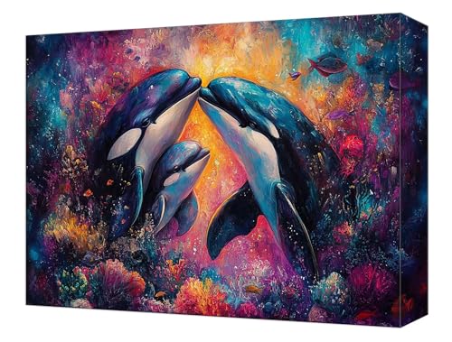 Malen Nach Zahlen Erwachsene Farbe Delphin, Kinder DIY Handgemalt Ölgemälde Kit, Knitterfreie Leinwand, Pinsels Und Acrylfarbe, Basteln Erwachsene AnfäNger Kit, Heimdekoration Geschenk 45x60cm T-48 Malen Nach Zahlen Erwachsene Farbe Delphin, Kinder DIY Handgemalt Ölgemälde Kit, Knitterfreie Leinwand, Pinsels Und Acrylfarbe, Basteln Erwachsene AnfäNger Kit, Heimdekoration Geschenk 45x60cm T-48 von Tinnoon