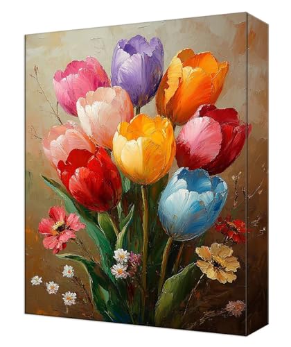 Malen Nach Zahlen Erwachsene Farbe Tulpe, Kinder DIY Handgemalt Ölgemälde Kit, Knitterfreie Leinwand, Pinsels Und Acrylfarbe, Basteln Erwachsene Kit, Kreativität Geschenk Heimdekoration 30x40cm T-75 Malen Nach Zahlen Erwachsene Farbe Tulpe, Kinder DIY Handgemalt Ölgemälde Kit, Knitterfreie Leinwand, Pinsels Und Acrylfarbe, Basteln Erwachsene Kit, Kreativität Geschenk Heimdekoration 30x40cm T-75 von Tinnoon