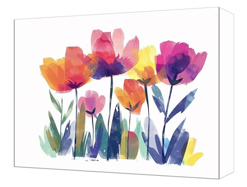 Malen Nach Zahlen Farbe Blume Malen Nach Zahlen Kinder ab 7, DIY Set Erwachsene, mit Pinseln und Acrylfarben, Knitterfreie Leinwand Kit, Kreatives für Erwachsene, Home Deko 20x30cm (Ohne Rahmen) T-60 von Tinnoon