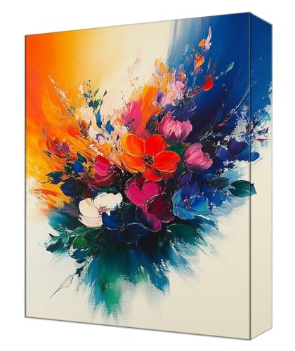 Malen Nach Zahlen Farbe Blume Malen Nach Zahlen Kinder ab 7, DIY Set Erwachsene, mit Pinseln und Acrylfarben, Knitterfreie Leinwand Kit, Kreatives für Erwachsene, Home Deko 40x50cm (Ohne Rahmen) T-39 von Tinnoon