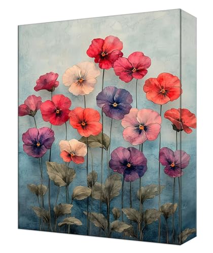 Malen Nach Zahlen Farbe Blume Malen Nach Zahlen Kinder ab 7, DIY Set Erwachsene, mit Pinseln und Acrylfarben, Knitterfreie Leinwand Kit, Kreatives für Erwachsene, Home Deko 40x50cm (Ohne Rahmen) T-41 von Tinnoon