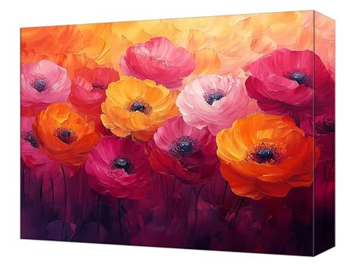 Malen Nach Zahlen Farbe Blume Malen Nach Zahlen Kinder ab 7, DIY Set Erwachsene, mit Pinseln und Acrylfarben, Knitterfreie Leinwand Kit, Kreatives für Erwachsene, Home Deko 40x50cm (Ohne Rahmen) T-68 von Tinnoon