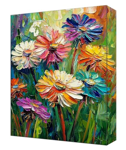 Malen Nach Zahlen Farbe Blume Malen Nach Zahlen Kinder ab 7, DIY Set Erwachsene, mit Pinseln und Acrylfarben, Knitterfreie Leinwand Kit, Kreatives für Erwachsene, Home Deko 60x80cm (Ohne Rahmen) T-37 von Tinnoon