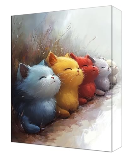 Malen Nach Zahlen Farbe Katze Malen Nach Zahlen Kinder ab 7, DIY Set Erwachsene, mit Pinseln und Acrylfarben, Knitterfreie Leinwand Kit, Kreatives für Erwachsene, Home Deko 40x50cm (Ohne Rahmen) T-49 von Tinnoon