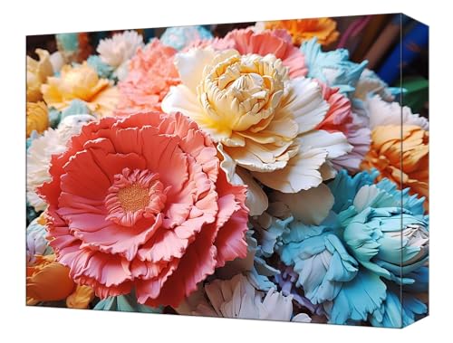 Malen Nach Zahlen Farbe Pfingstrose Malen Nach Zahlen Kinder ab 7, DIY Set Erwachsene, mit 3- Pinseln und Acrylfarben, Kreatives für Erwachsene, Home Wand Deko Geschenke 60x80cm (Ohne Rahmen) T-88 von Tinnoon