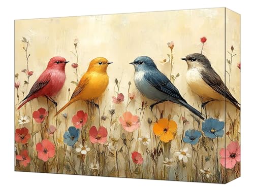 Malen Nach Zahlen Farbe Vogel Malen Nach Zahlen Kinder ab 7, DIY Set Erwachsene, mit Pinseln und Acrylfarben, Knitterfreie Leinwand Kit, Kreatives für Erwachsene, Home Deko 40x50cm (Ohne Rahmen) T-90 von Tinnoon