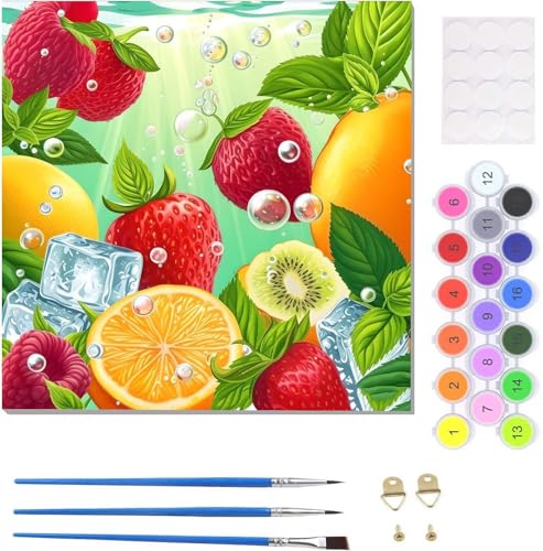 Sommer Obst Malen Nach Zahlen Erwachsene, Handgemalt Ölgemälde Leinwand Kits, Bastelset AnfäNger Knitterfreie Leinwand, Pinsels Und Acrylfarbe, Diy Handgemalt öLgemäLde Kit Als Geschenk 20x20cm U-9319 Sommer Obst Malen Nach Zahlen Erwachsene, Handgemalt Ölgemälde Leinwand Kits, Bastelset AnfäNger Knitterfreie Leinwand, Pinsels Und Acrylfarbe, Diy Handgemalt öLgemäLde Kit Als Geschenk 20x20cm U-9319 von Tinnoon