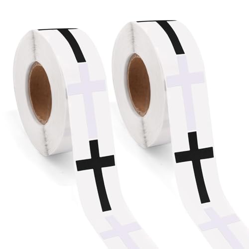 1200 Stück Christliche Kreuz-Aufkleber, Religiöser Katholischer Sticker-Rolle für Christliche Sportler Baseball Fußball Basketball Helm Trinkflasche Sport Zubehör Rucksack von Tinoaly