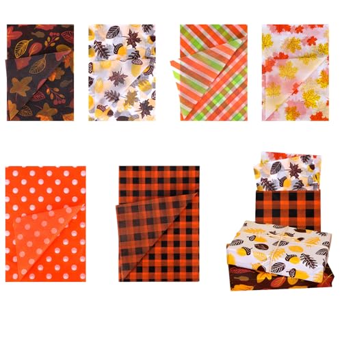 30 Blatt Thanksgiving Seidenpapier, 35x50cm Thanksgiving-Geschenkpapier mit 6 Stilen Herbst Geschenkverpackungszubehör für die Dekoration von Feiertagspartys 30 Blatt Thanksgiving Seidenpapier, 35x50cm Thanksgiving-Geschenkpapier mit 6 Stilen Herbst Geschenkverpackungszubehör für die Dekoration von Feiertagspartys von Tinoaly