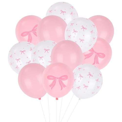 30stk Latex-Ballons mit Schleife, 30,5 cm Rosa Weiße Schleifen-Themenballons Partydekorationen für Geburtstag Koketterie Junggesellinnenabschied Hochzeit Verlobung Brautparty Babyparty 30stk Latex-Ballons mit Schleife, 30,5 cm Rosa Weiße Schleifen-Themenballons Partydekorationen für Geburtstag Koketterie Junggesellinnenabschied Hochzeit Verlobung Brautparty Babyparty von Tinoaly