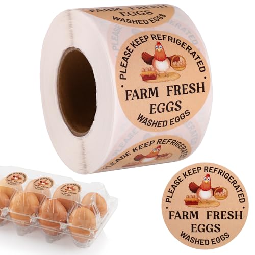 500stk Aufkleber für Frische Eier Vom Bauernhof, 5cm Runde Etiketten Gewaschene Eier Selbstklebende Aufkleber für Kartonverpackungen Hühner Wachteln Bauernhof Bauernmärkte 500stk Aufkleber für Frische Eier Vom Bauernhof, 5cm Runde Etiketten Gewaschene Eier Selbstklebende Aufkleber für Kartonverpackungen Hühner Wachteln Bauernhof Bauernmärkte von Tinoaly