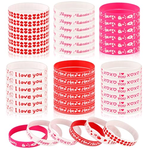 Tinoaly Silikon-Armbänder Valentinstag, 36 Stück, Valentinstags-Party-Accessoire, Valentinstagsschmuck, Armband Tinoaly Silikon-Armbänder Valentinstag, 36 Stück, Valentinstags-Party-Accessoire, Valentinstagsschmuck, Armband von Tinoaly