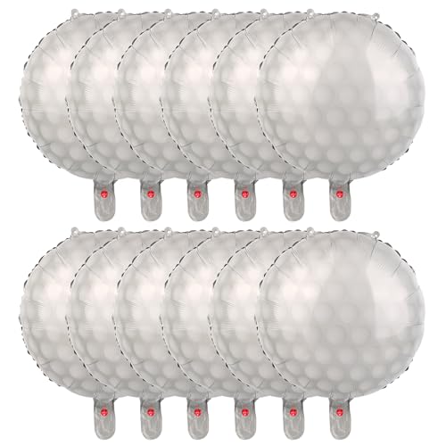 Tinoaly 12 Stück Golfball-Luftballons, Golf-Motto Partydekorationen Aluminiumfolie Sportballons für Geburtstag Abschlussfeier & Sportveranstaltungen von Tinoaly