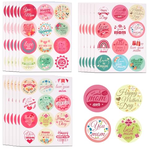 Tinoaly 18 Blatt Muttertagsaufkleber, Muttertag Aufkleber Exquisit Festival-Sticker-Etikett für Umschlagsiegel Geschenkpapier Dekorationen für Partygeschenke von Tinoaly