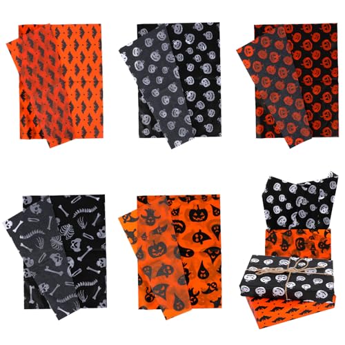 Tinoaly 30 Blatt Halloween Seidenpapier, 35x50 cm 5 Stile Kürbisse Geister Totenköpfe Fledermäuse Druck Geschenkverpackung Geschenkpapier für Halloween Party Dekoration DIY Bastelbedarf Tinoaly 30 Blatt Halloween Seidenpapier, 35x50 cm 5 Stile Kürbisse Geister Totenköpfe Fledermäuse Druck Geschenkverpackung Geschenkpapier für Halloween Party Dekoration DIY Bastelbedarf von Tinoaly