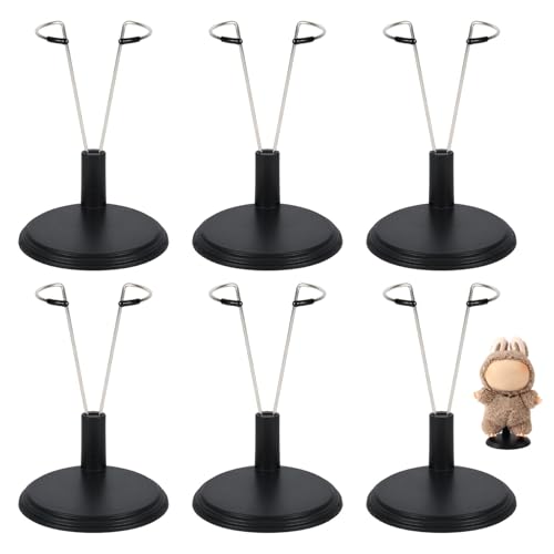 Tinoaly 6 St Teiliger Puppenständer, Verstellbar Figurenhalter Zubehör Spielzeugdisplays für die Dekoration im Homeoffice für 10,16–20,32 cm (Schwarz) von Tinoaly