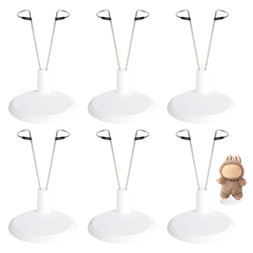 Tinoaly 6 St Teiliger Puppenständer, Verstellbar Figurenhalter Zubehör Spielzeugdisplays für die Dekoration im Homeoffice für 10,16–20,32 cm (Weiß) von Tinoaly