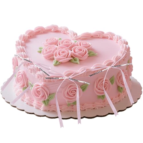 Tinoaly 6 Stück Cupcake-Topper mit Rosa Schleife und Perle, Kokette Tortendeko Schleife für Hochzeit Geburtstag Babyparty Party-Dekoration von Tinoaly