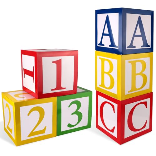 Tinoaly 6stk ABC- und 123-Ballonboxen, 30x30cm Mehrfarbiges ABC-Alphabet und 123-Ballonboxen Creative Friend Street Story-Geburtstagsparty-Geschenkboxen für Schulfeiern Babypartys Tinoaly 6stk ABC- und 123-Ballonboxen, 30x30cm Mehrfarbiges ABC-Alphabet und 123-Ballonboxen Creative Friend Street Story-Geburtstagsparty-Geschenkboxen für Schulfeiern Babypartys von Tinoaly
