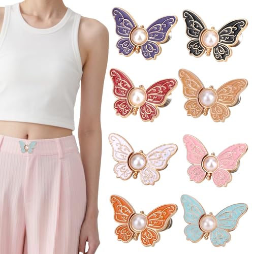 Tinoaly 8stk Stylische Jeans Taillenstraffer Damen, Abnehmbar Metallknöpfe für Jeans Sofort Lose Stecknadeln Kein Nähen Und Kein Werkzeug Verstellbare Taillenschnallen-Sets Tinoaly 8stk Stylische Jeans Taillenstraffer Damen, Abnehmbar Metallknöpfe für Jeans Sofort Lose Stecknadeln Kein Nähen Und Kein Werkzeug Verstellbare Taillenschnallen-Sets von Tinoaly