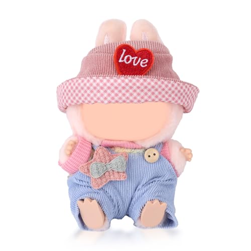 Tinoaly Für Puppen Geeignete Kleidung, Süße Plüschspielzeugkleidung Mütze T-Shirts Overalls Stilvolles Plüsch Outfit Zubehör für 17 cm Große Puppen Tinoaly Für Puppen Geeignete Kleidung, Süße Plüschspielzeugkleidung Mütze T-Shirts Overalls Stilvolles Plüsch Outfit Zubehör für 17 cm Große Puppen von Tinoaly