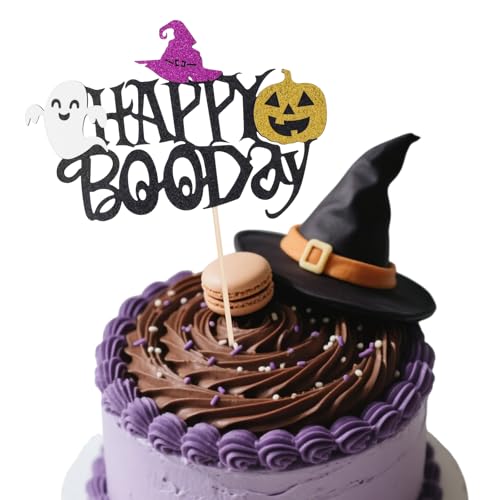 Tinoaly Happy Boo Tortenaufsatz, Schwarzer Glitzer Tortenaufleger Halloween Gruselige Geister Party Dekoration für Babyparty Kindergeburtstag Mottoparty Zubehör Tinoaly Happy Boo Tortenaufsatz, Schwarzer Glitzer Tortenaufleger Halloween Gruselige Geister Party Dekoration für Babyparty Kindergeburtstag Mottoparty Zubehör von Tinoaly