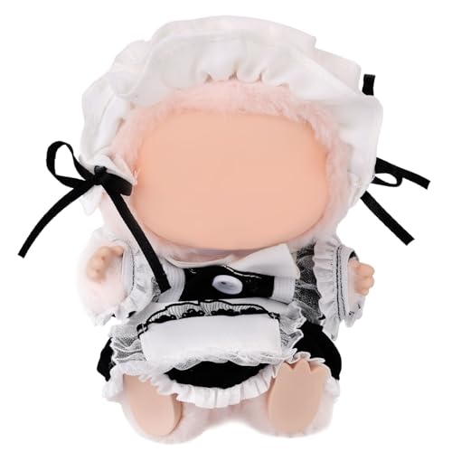 Tinoaly Mit der Puppe Kompatible Kleidung, Süßer Plüsch Kopfschmuck und Latzrock Kleidung Stilvolles Outfit Zubehör für 17 cm Große Puppen von Tinoaly