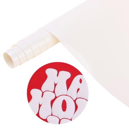 Tintnut 3D Flockfolie Plotterfolie Textil, Weiß Schaumstoff bügelbilder für textilien, 10" x 6ft für kreative Bügelbilder - Perfekt für Cricut, Plotter und Transferpressen von Tintnut
