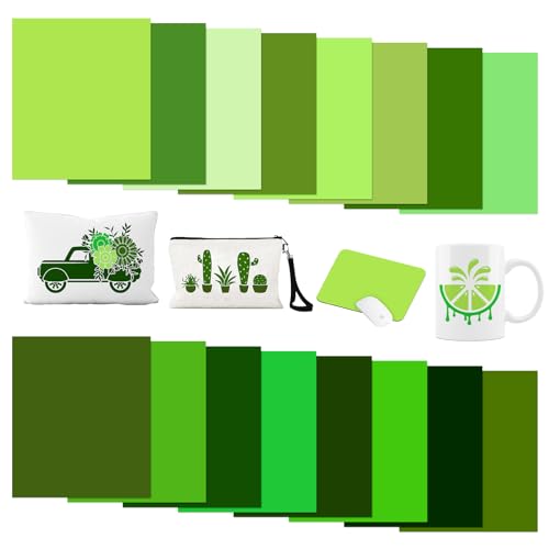 Tintnut Grüne Infusible Ink Transferblätter – 18 Blatt, 30,5 x 25,4 cm, einfarbiges Herz-Sublimations-Transferpapier, kompatibel mit Cricut, für selbstgemachte Tassen, Becher, Schlüsselanhänger, von Tintnut