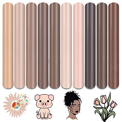 Tintnut Hautton Wärmetransfer-Vinyl – 10 Blatt Bündel 25.4x30.5 cm Creme Kaum Beige zum Aufbügeln Vinyl Braun Hellbraun HTV Vinyl Craft Cutter DIY T-Shirts Kleidung Taschen für Cricut Silhouette Cameo Tintnut Hautton Wärmetransfer-Vinyl – 10 Blatt Bündel 25.4x30.5 cm Creme Kaum Beige zum Aufbügeln Vinyl Braun Hellbraun HTV Vinyl Craft Cutter DIY T-Shirts Kleidung Taschen für Cricut Silhouette Cameo von Tintnut