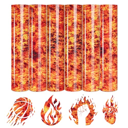 Tintnut Heat Transfer Vinyl Flamme Plotterfolie Textil,flexfolie plotter textil, 6Pack 30cmx25cm Tintnut Heat Transfer Vinyl Flamme Plotterfolie Textil,flexfolie plotter textil, 6Pack 30cmx25cm von Tintnut