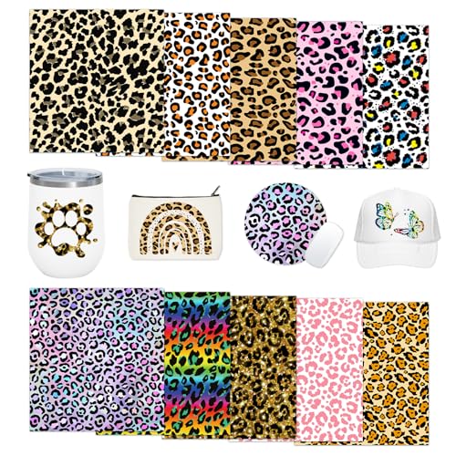 Tintnut Sublimations-Transferpapier mit Leopardenmuster, 30,5 x 25,4 cm, Boho-Leoparden-Sublimations-Transfer-Tintenblätter, kompatibel mit Cricut oder Silhouette, 10 Blatt Tintnut Sublimations-Transferpapier mit Leopardenmuster, 30,5 x 25,4 cm, Boho-Leoparden-Sublimations-Transfer-Tintenblätter, kompatibel mit Cricut oder Silhouette, 10 Blatt von Tintnut
