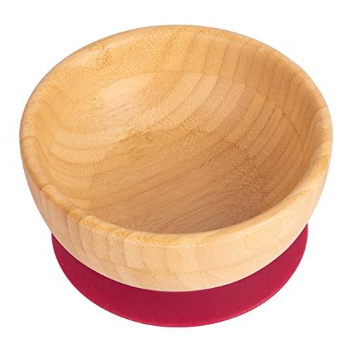 Tiny Dining Babyschale mit Saugnapf - Rot - rutschfeste, selbsternährende Baby-Entwöhnungsschale aus Bambus, Essschalen für Babys, Kleinkinder, Kinder, Kinder von Tiny Dining
