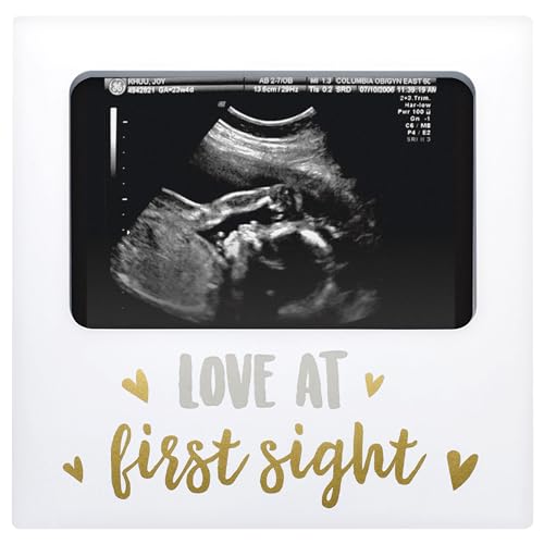 tiny ideas Pearhead Bilderrahmen mit Aufschrift Love at First Sight, Ultraschall-Bilderrahmen für Babys, Mädchen oder Jungen von Tiny Ideas