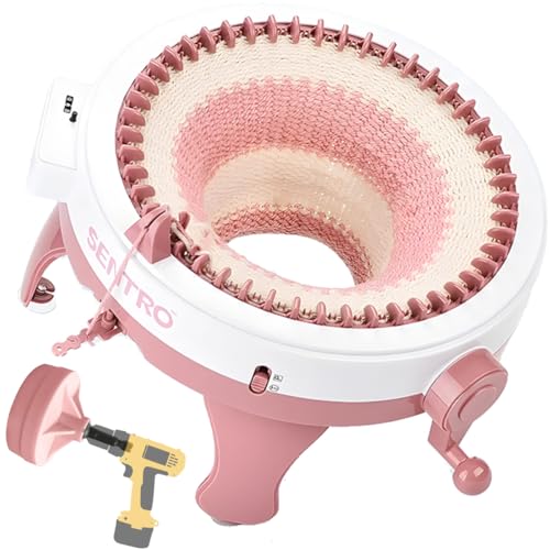 Tiny Thinkers Sentro Strickmaschine XL – Inkl. Drehadapter & E-Book – Strickmühle mit 48 Nadeln – Bis zu 20x schneller stricken – Komplettes Strickset für Anfänger und Fortgeschrittene von Tiny Thinkers