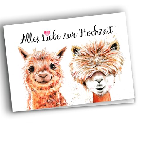 Alpaka Hochzeitskarte Glückwunsch zur Vermählung und Hochzeit witzige Lamas Klappkarte 10 x 15 cm Alpaka Hochzeitskarte Glückwunsch zur Vermählung und Hochzeit witzige Lamas Klappkarte 10 x 15 cm von TinyTami