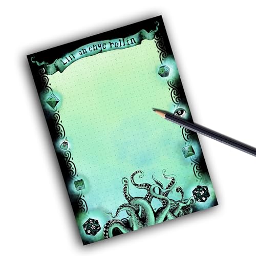 TinyTami Cthulu Rollenspiel Notizblock, Fantasy Abenteuer Blatt, 21 x 15 cm, A5, mit 50 Blatt von TinyTami