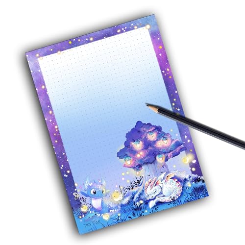 TinyTami Drachen Notizblock, 15 x 21 cm, A5, Lichterdrachen und Glühwürmchen, gepunktet, 50 Blatt TinyTami Drachen Notizblock, 15 x 21 cm, A5, Lichterdrachen und Glühwürmchen, gepunktet, 50 Blatt von TinyTami