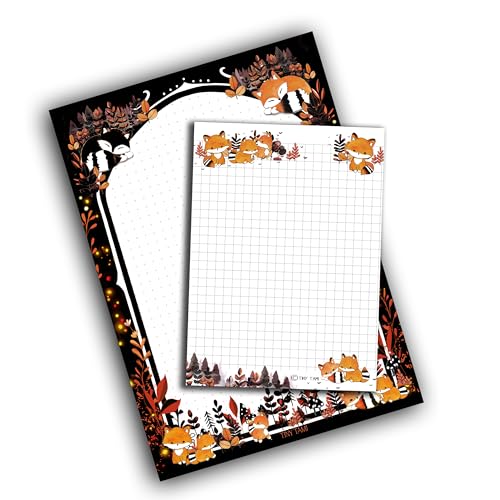 TinyTami Füchse Notizblock im Set A5 und A6 Kawaii Fuchs 2 Schreibblöcke Herbst Notizbuch gedottet und kariert TinyTami Füchse Notizblock im Set A5 und A6 Kawaii Fuchs 2 Schreibblöcke Herbst Notizbuch gedottet und kariert von TinyTami
