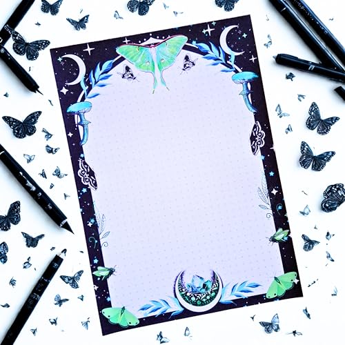 TinyTami Gothic Motten Notizblock Lunamoth A5 15 x 21 cm Fantasy Notizbuch gepunktet gedottet 50 Blatt Schreibblock TinyTami Gothic Motten Notizblock Lunamoth A5 15 x 21 cm Fantasy Notizbuch gepunktet gedottet 50 Blatt Schreibblock von TinyTami