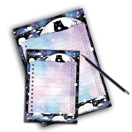 TinyTami Kawaii Katzen Notizblock im Set A5 und A6 Kawaii 2 Schreibblöcke Kätzchen Schreibblock To Do Listen von TinyTami